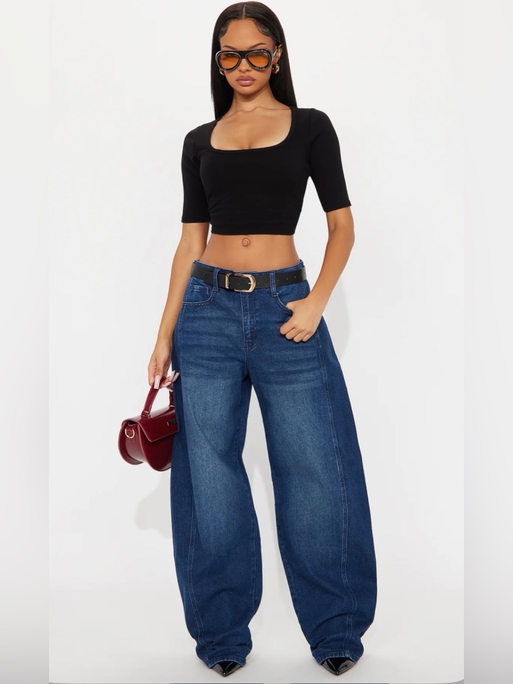 Fashionnova Stretch Barrel Leg Jeans - Size 11